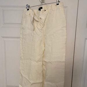 Theory cream Linen pants